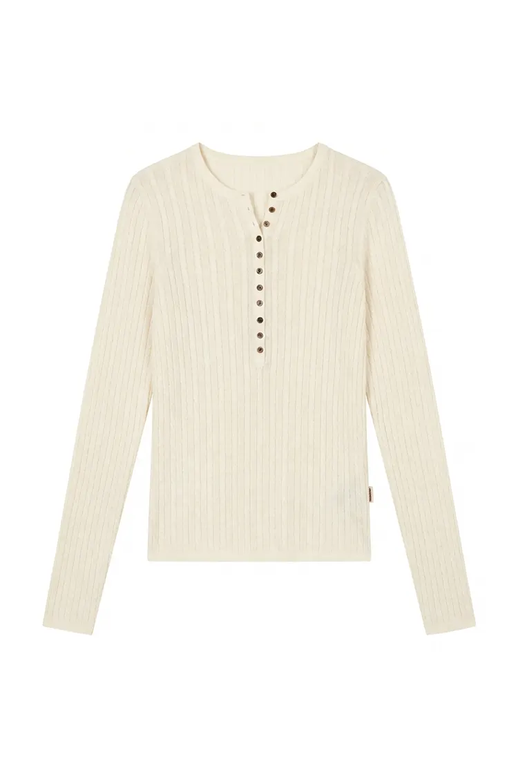 เสื้อสเวตเตอร์ผ้าวูลเข้ารูปผู้หญิง